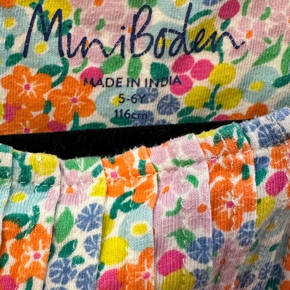 Mini Boden Jersey Floral Dress Frill Sleeve Tropical Beach Resortwear Size‎ 5-6Y - Picture 3 of 4